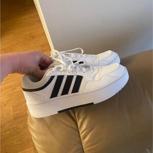 Adidas Classic White Sneakers with Black Stripes